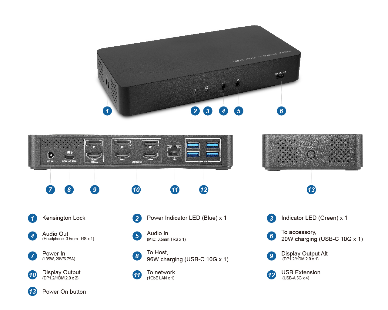 DUD3511 USB-C Triple 4K Display Docking Station