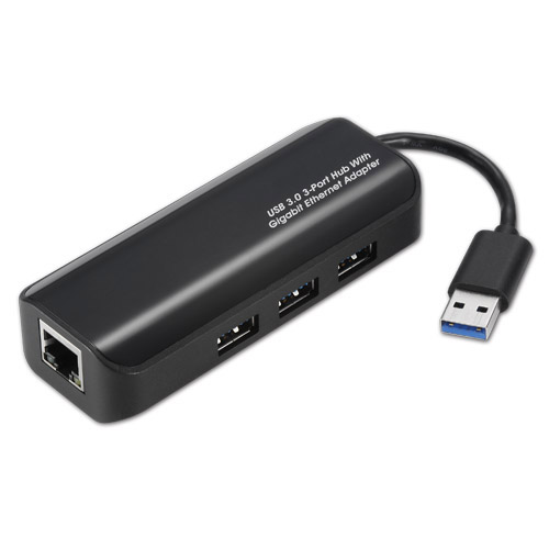 HE3130 USB 3.0 3-port Hub with Gigabit Ethernet adapter